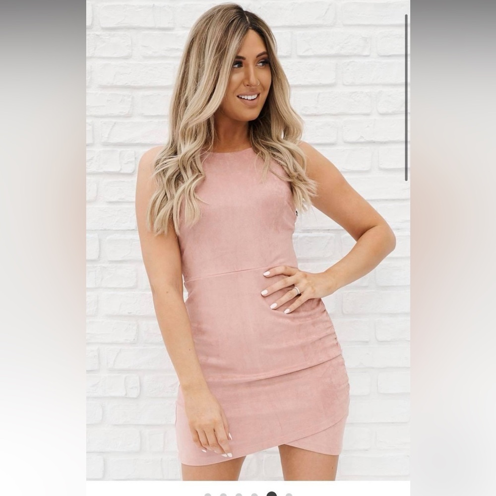 NanaMacs HYFVE Back me up suede dress (dusty rose) SMALL NEW